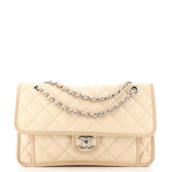 Chanel French Riviera Flap Bag Quilted Caviar Large