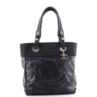 Chanel Biarritz Tote Quilted Coated Canvas Small