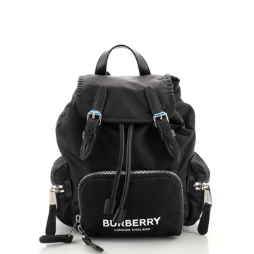 Burberry Logo Rucksack Backpack Nylon with Leather Small