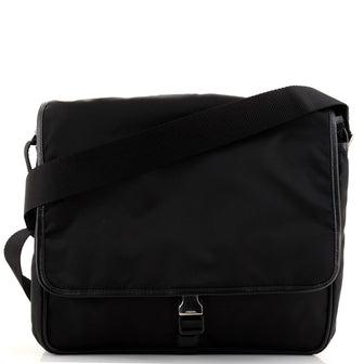 Prada Buckle Messenger Bag Tessuto Medium