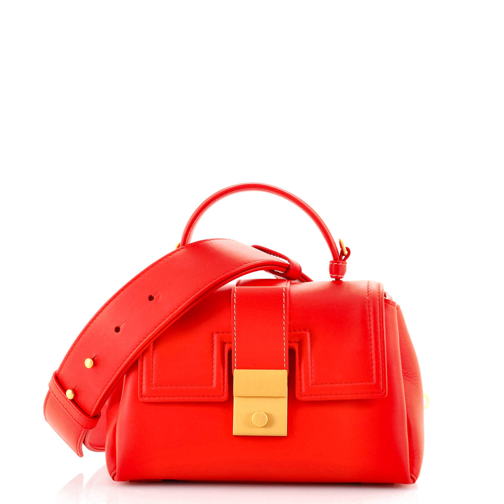 Bottega Veneta Piazza NM Top Handle Bag Leather Mini Red 145429250