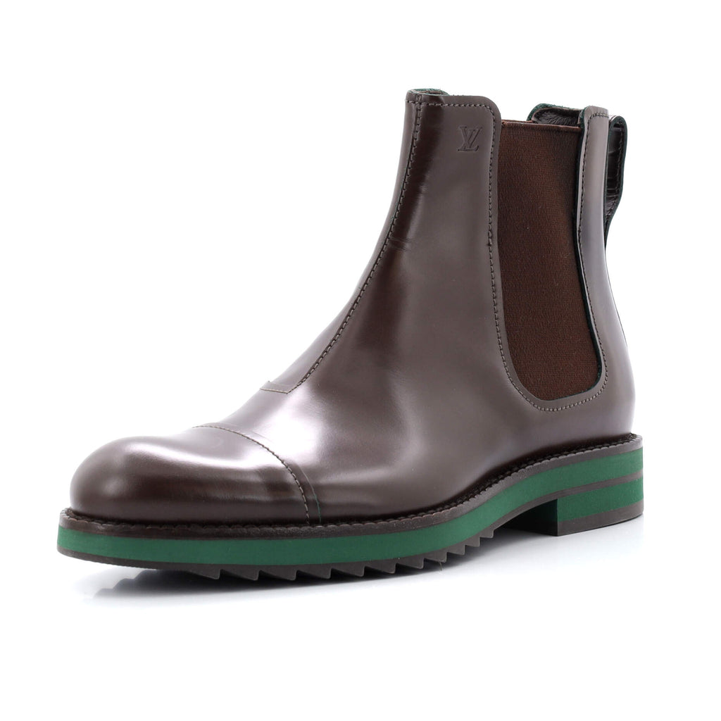Louis Vuitton Men's Cap Toe Chelsea Boots Leather Brown 145429265