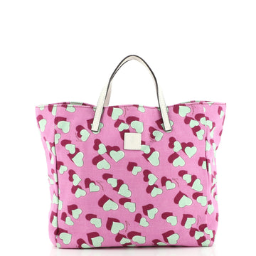 Gucci Heartbeat Tote Printed Canvas Small