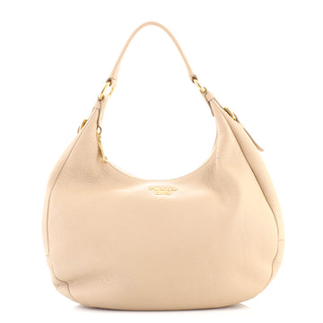 Prada Zip Top Hobo Vitello Daino Medium