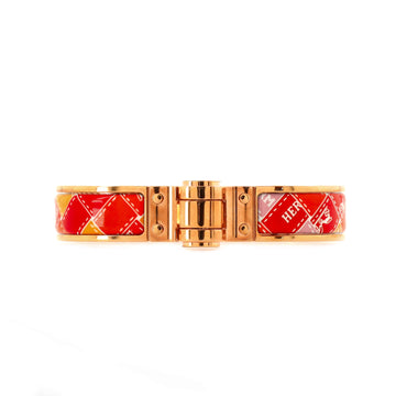 Hermes Hinged Bracelet Printed Enamel Thin