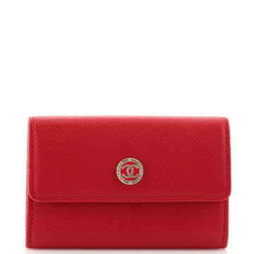 Chanel CC Button Flap Card Case Leather
