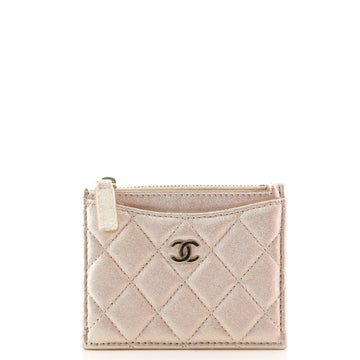 Chanel CC Zip Card Holder Quilted Iridescent Lambskin