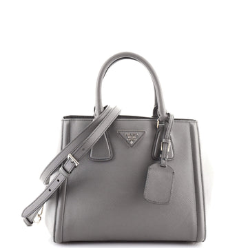 Prada Bicolor Lux Convertible Open Tote Saffiano Leather Small