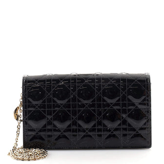 Christian Dior Lady Dior Chain Pouch Cannage Quilt Patent