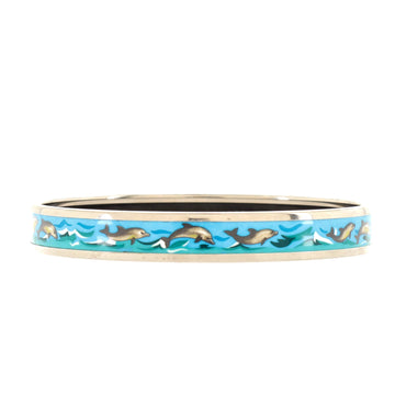 Hermes Bangle Bracelet Printed Enamel Narrow