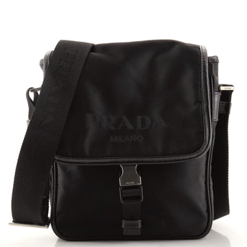 Prada Logo Flap Messenger Bag Tessuto Small