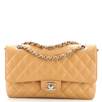 Chanel Vintage Classic Double Flap Bag Quilted Caviar Medium