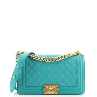 Chanel Boy Flap Bag Quilted Lambskin Old Medium