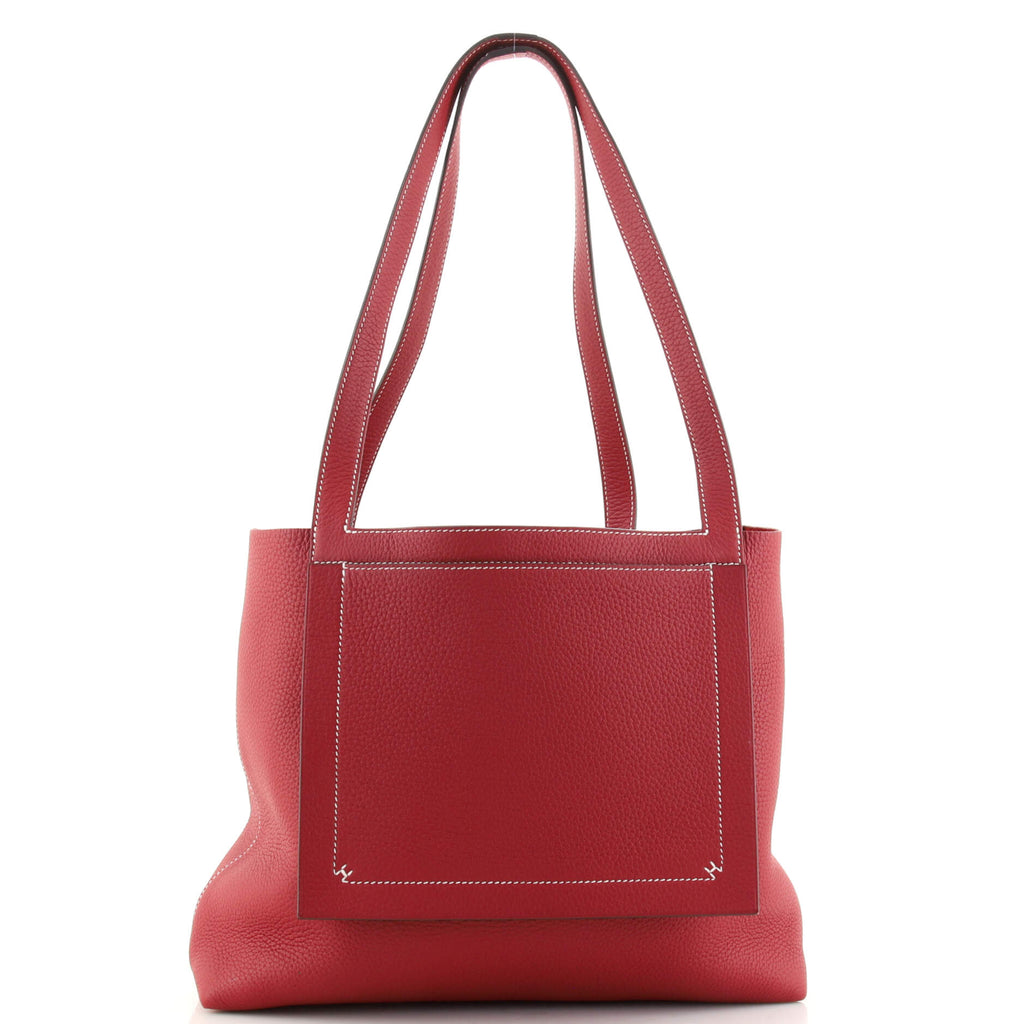 Hermes Cabasellier Tote Clemence 31 Red 145429398