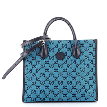 Gucci Structured Top Handle Open Tote GG Canvas Small