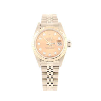 Rolex Oyster Perpetual Datejust Automatic Watch Stainless Steel and White Gold with Diamond Markers 26