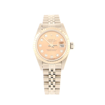Rolex Oyster Perpetual Datejust Automatic Watch Stainless Steel and White Gold with Diamond Markers 26