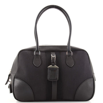Prada Bauletto Bag Canvas with Leather Medium