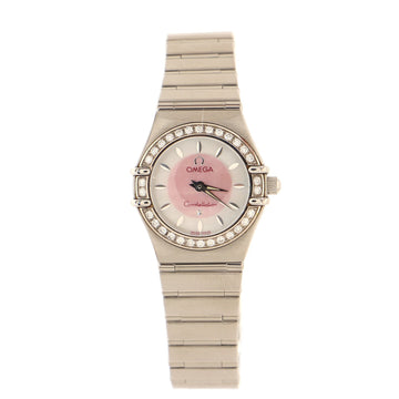 Omega Constellation My Choice Quartz Watch Stainless Steel with Diamond Bezel and Mother of Pearl 23