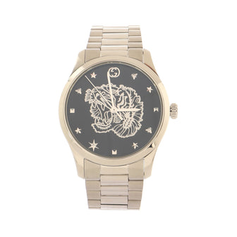 Gucci G-Timeless Roaming Tiger Quartz Watch Stainless Steel 38