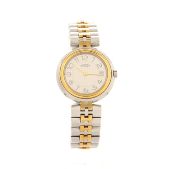 Hermes Profile Quartz Watch Stainless Steel and Plated Metal 25