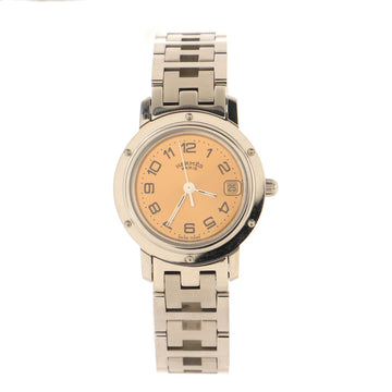 Hermes Clipper Quartz Watch Stainless Steel 24