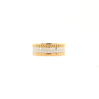 Boucheron Quatre White Edition Ring 18K Tricolor Gold with Ceramic