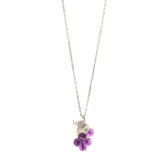 Mikimoto Grapes Motif Necklace 18K White Gold with Amethyst and Akoya Pearl