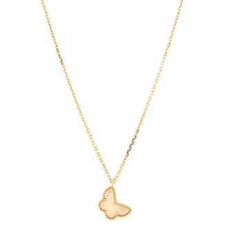 Van Cleef & Arpels Sweet Alhambra Butterfly Pendant Necklace 18K Yellow Gold and Mother of Pearl