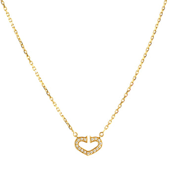 Cartier C Heart de Cartier Pendant Necklace 18K Yellow Gold with Pave Diamonds
