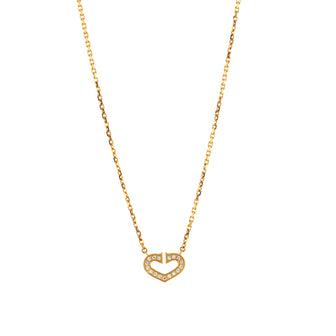 Cartier C Heart de Cartier Pendant Necklace 18K Rose Gold with Pave Diamonds