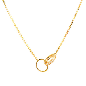 Cartier Love Interlocking Necklace 18K Rose Gold with Diamonds