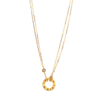 Cartier Love Pendant Necklace 18K Rose Gold with Pink Sapphire and Diamond