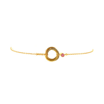Cartier Trinity Chain Bracelet 18K Tricolor Gold with Pink Sapphire