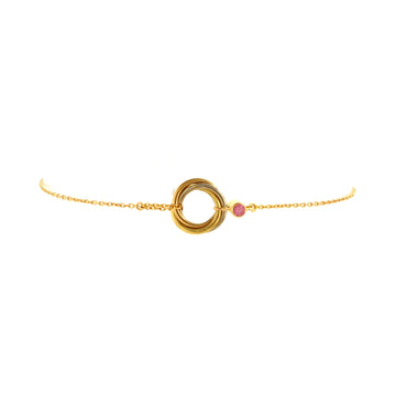 Cartier Trinity Chain Bracelet 18K Tricolor Gold with Pink Sapphire