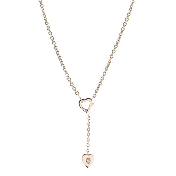 Cartier Mon Amour Heart Lariat Necklace 18K White Gold with Diamond