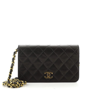 Chanel Vintage Full Flap Bag Quilted Lambskin Mini