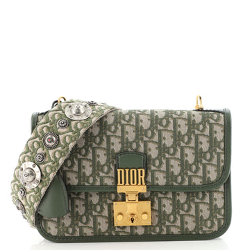 Christian Dior Dioraddict Flap Bag with Strap Oblique Canvas Medium