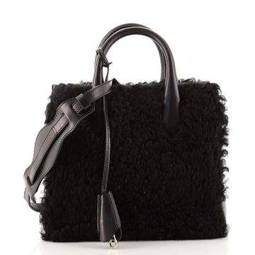 Balenciaga Padlock Nude Work Tote Shearling with Leather XS