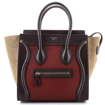 Celine Tricolor Luggage Bag Leather Micro