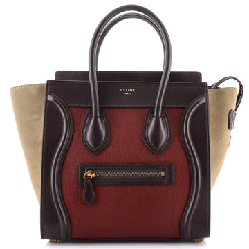Celine Tricolor Luggage Bag Leather Micro