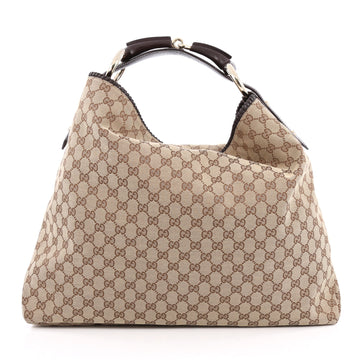 Gucci Horsebit Hobo GG Canvas Large Brown