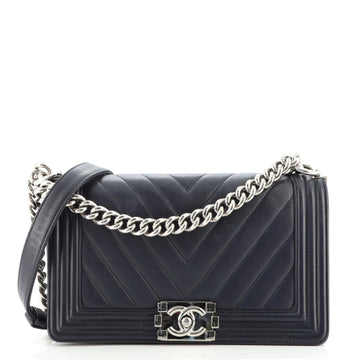 Chanel Boy Flap Bag Chevron Lambskin Old Medium