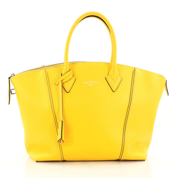 Louis Vuitton Soft Lockit Handbag Leather PM Yellow