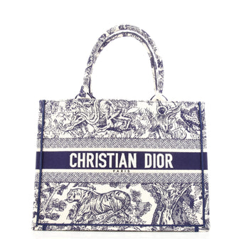 Christian Dior Book Tote Embroidered Canvas Small