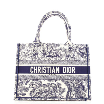Christian Dior Book Tote Embroidered Canvas Small