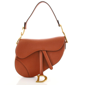 Christian Dior Saddle Handbag Leather Medium