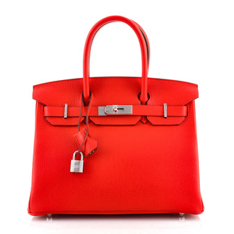 Hermes Birkin Handbag Verso Togo with Palladium Hardware 30