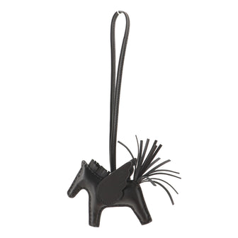 Hermes So Black Pegase Rodeo Bag Charm Leather PM