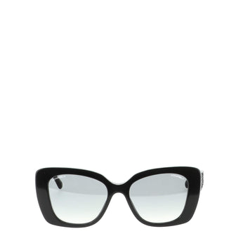 Chanel Logo Square Sunglasses Acetate with Crystals